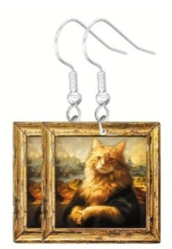 Aretes de arte de gato