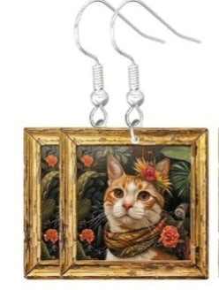 Aretes de arte de gato