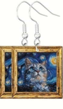 Aretes de arte de gato