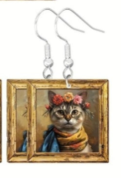 Aretes de arte de gato